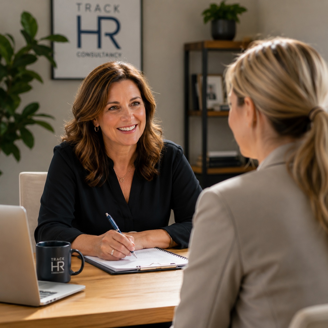 HR consultant interviewing a candidate at Track HR Consultancy